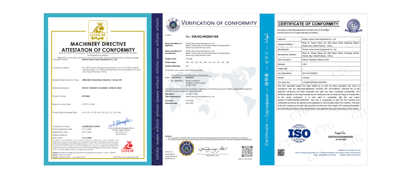 Lerise international safety and quality certifications