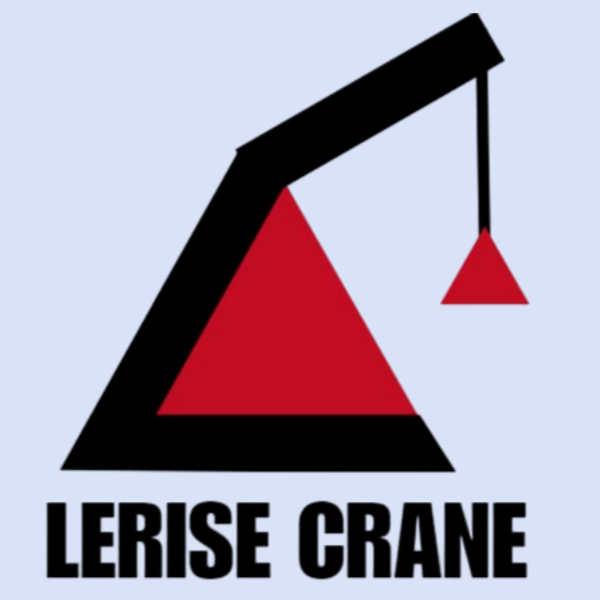 a logo of lerise crane company as a crane is lifting goods